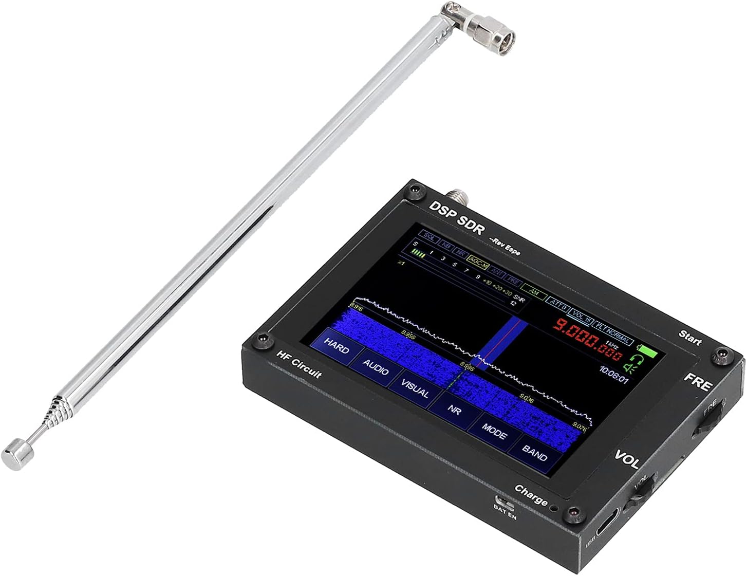 Receptor SDR DSP con Pantalla Táctil IPS de 3,5 Pulgadas - Radio de Banda Ancha 50 kHz a 2 GHz - Toma de Antena SMA - Ancho de Filtro Variable-Soviaialoft