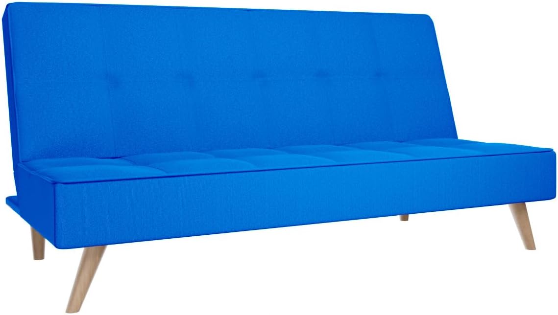 Sofá Cama Clic Clac de 3 Plazas - Diseño Moderno Convertible - Confort Óptimo - Azul 188x88x88 cm-Soviaialoft