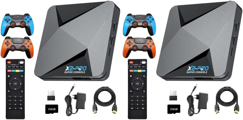 Consola Retro X2 Pro 4K UHD - 65000 Juegos Integrados - 256GB de Almacenamiento - Compatible con Emuladores Arcade - Sistema de Entretenimiento para TV-Soviaialoft