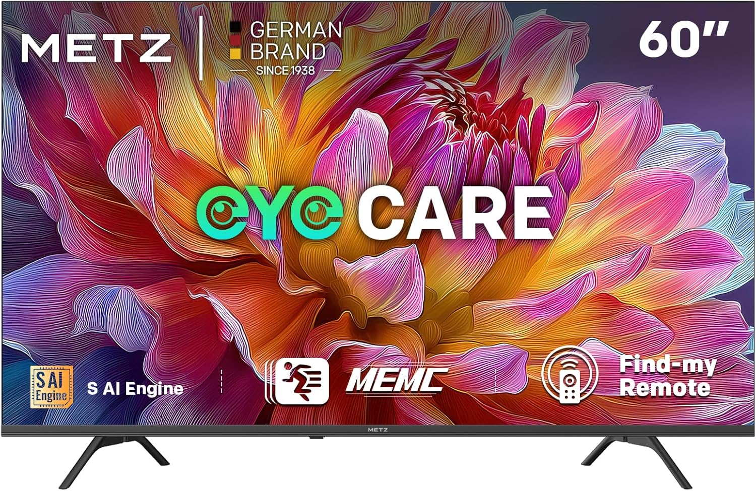 Smart TV Metz 60 Pulgadas 4K UHD Google TV - S AI Engine - MEMC - Dolby Audio - Chromecast Integrado - Asistente de Google-Soviaialoft