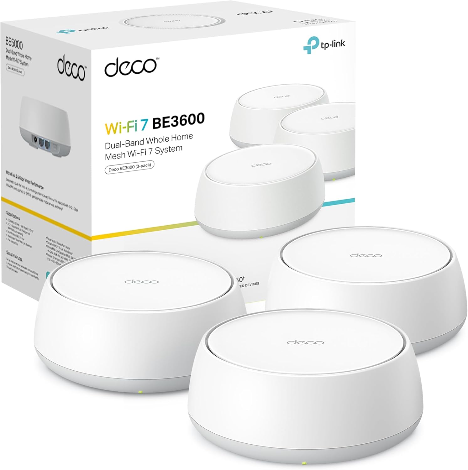 Sistema Mesh TP-Link Deco BE3600 3 Pack - WiFi 7 doble banda 3,6 Gbps con MLO y puertos 2,5G-Soviaialoft