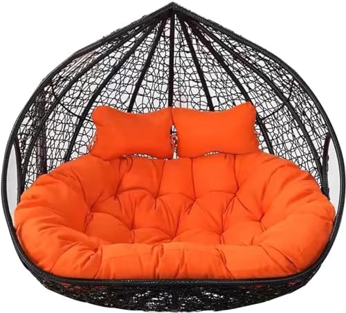 Silla Colgante Doble Tipo Huevo para Exterior - Hamaca Suspendida para 2 Personas con Cojines para Jardín y Patio-Soviaialoft