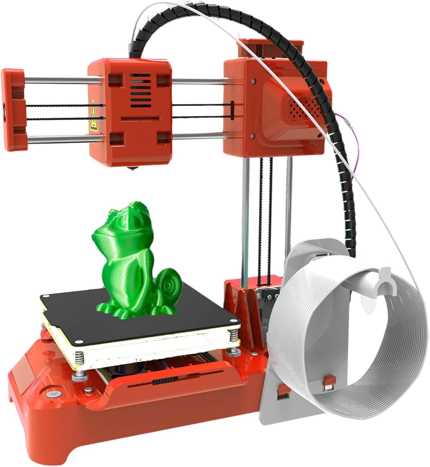 Mini impresora 3D JJENXYYDS roja - escritorio sin nivelación - plataforma extraíble y una sola tecla para niños-Soviaialoft