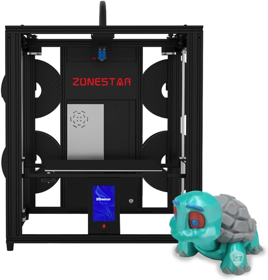 Impresora 3D Multicolor Z9V5MK6 - Cuatro Extrusoras Ajustables - Nivelación Automática - Reanudación de Impresión - Volumen 300x300x400 mm-Soviaialoft