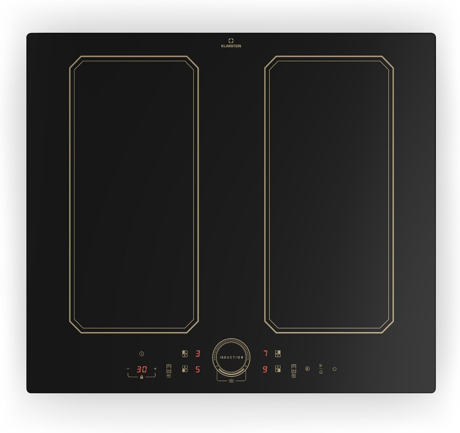 Placa de Inducción Klarstein 4 Fuegos 7000W - Vitrocerámica Integrada - Control Táctil Inteligente - Pantalla Digital - Temporizador - Color Negro-Soviaialoft