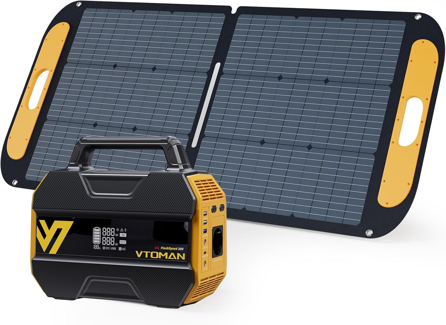 Estación de energía VTOMAN FlashSpeed 300 - 230Wh LiFePO4 - 300 W con panel solar 110 W-Soviaialoft