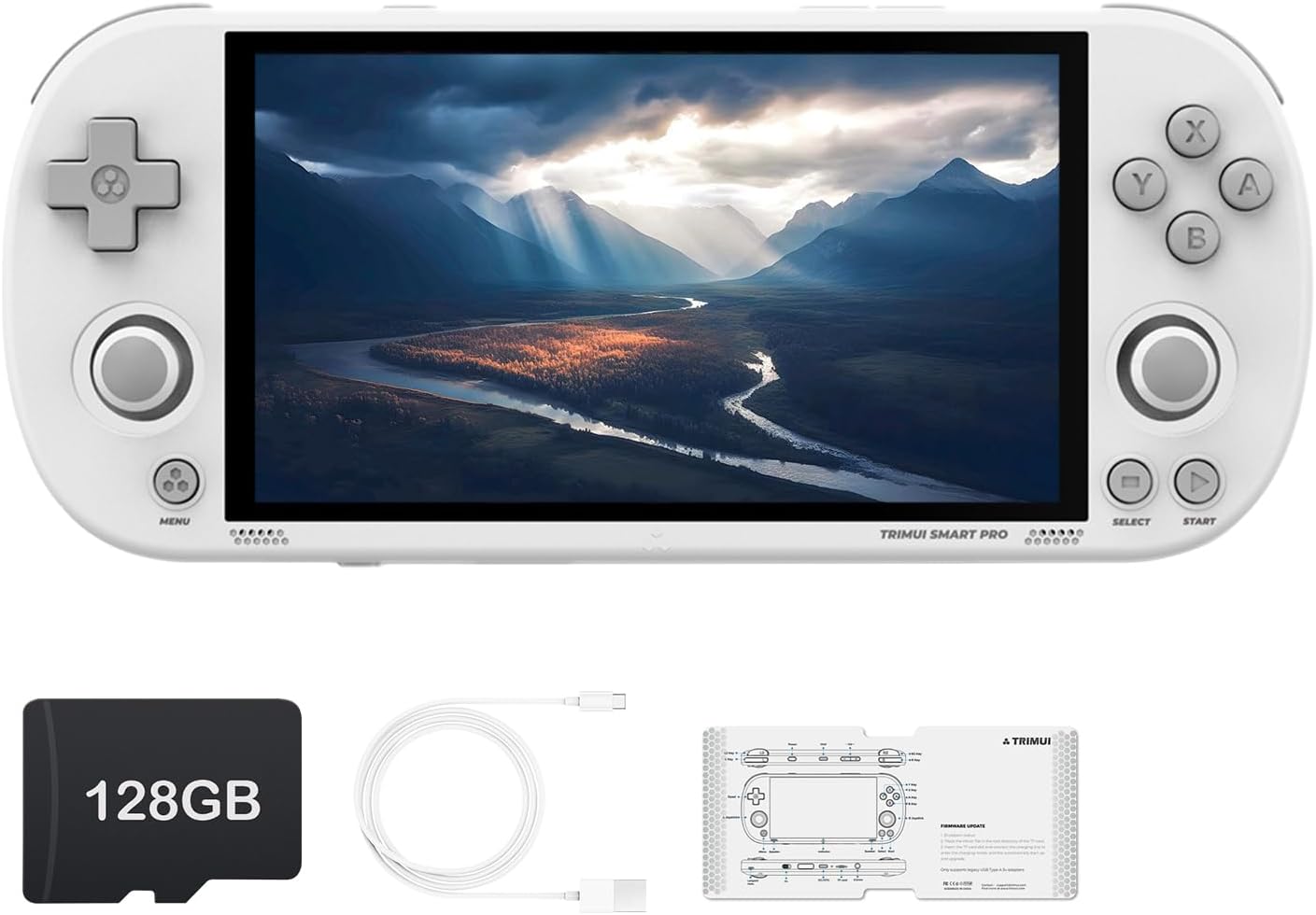 Consola portátil Trimui Smart Pro - pantalla 4,96 pulgadas LCD - Linux tarjeta TF 128G batería blanca-Soviaialoft