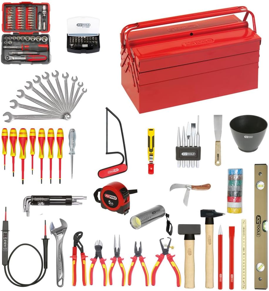Juego de Herramientas Profesionales KS Tools 117 200 - Kit Completo de Herramientas Resistentes al Agua en Metal Aluminio y Acero Inoxidable para Taller y Mantenimiento-Soviaialoft