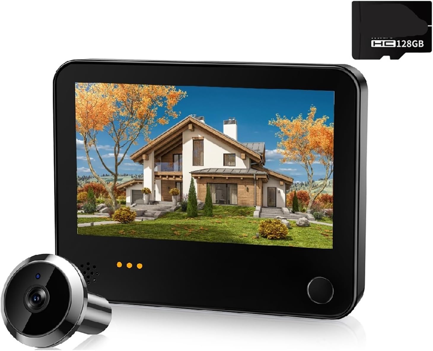 Timbre con Vídeo y Audio Integrado - Pantalla de 4,3 Pulgadas - Gran Angular de 120 Grados - Videoportero para Vivienda-Soviaialoft
