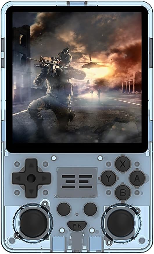 Consola Portátil Retro con Pantalla IPS de 4 Pulgadas - WiFi Integrado - Batería de 5000mAh - Consola de Videojuegos para Niños y Adultos Azul 16GB 128GB-Soviaialoft