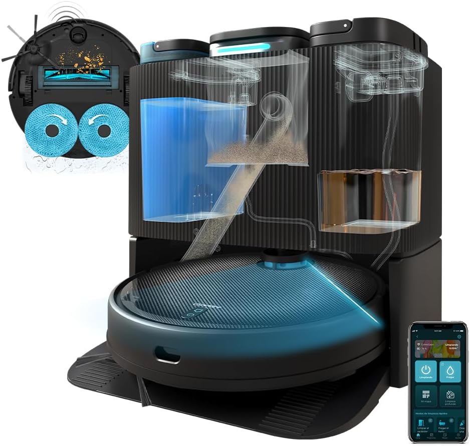 Cecotec Conga 11090 Spin Revolution robot aspirador estación autovaciado navegación inteligente negro-Soviaialoft