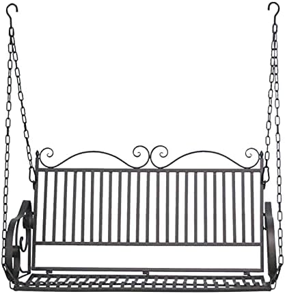 Silla Colgante Doble de Jardín con Estructura Metálica - Columpio Suspendido para Balcón Terraza y Patio Exterior-Soviaialoft