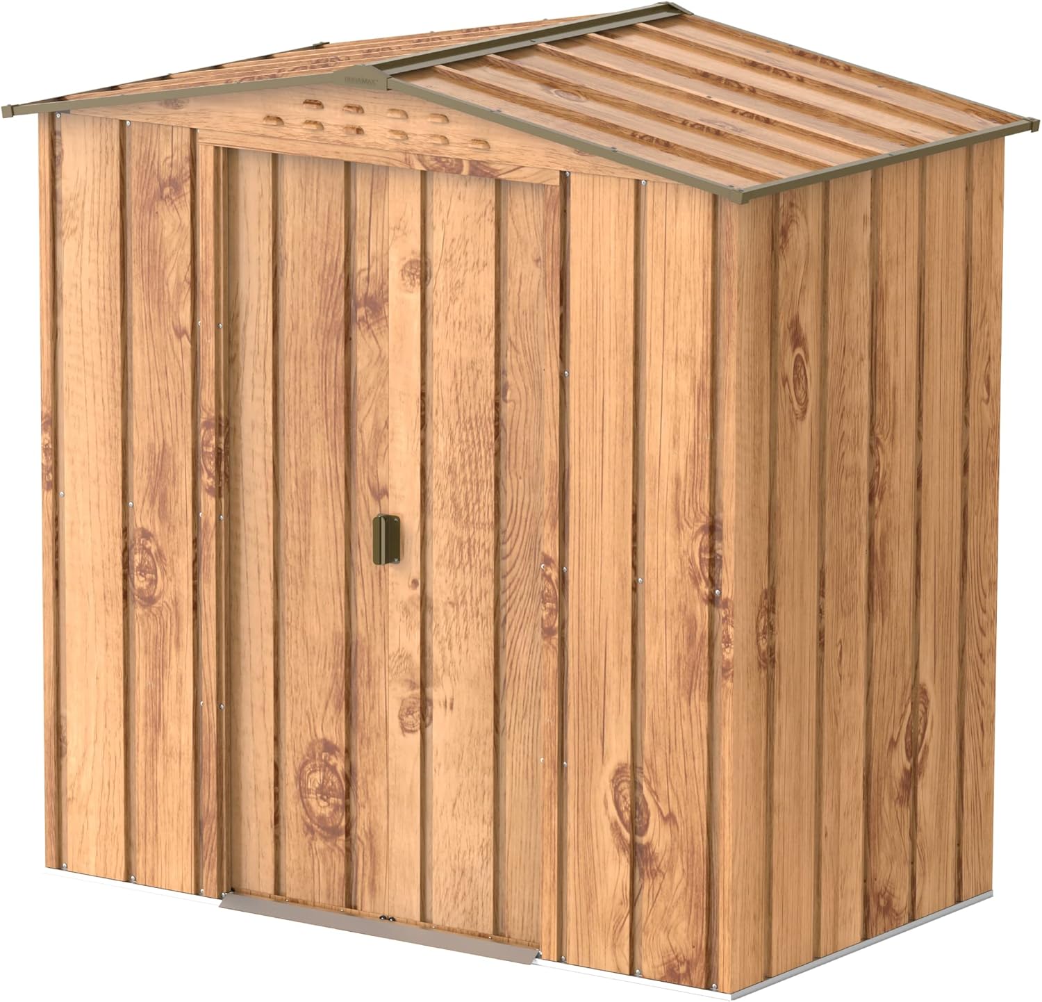 Caseta de Jardín de Resina PVC Exterior 2,01x1,23x1,20 m - Acabado Imitación Madera Marrón - Cobertizo de Almacenamiento Resistente al Agua-Soviaialoft