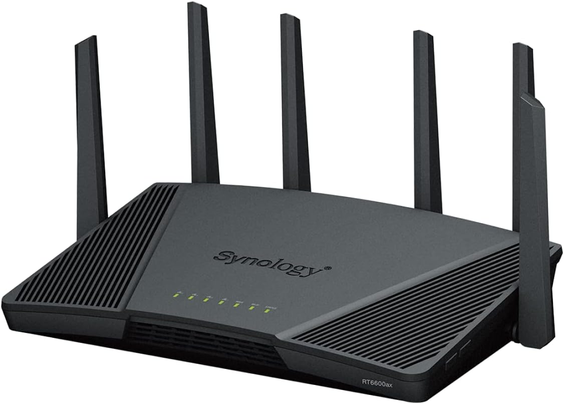 Router WiFi 6 Tribanda Synology RT6600AX para Hogar y Negocios - Control Parental Avanzado - Conectividad Ethernet de Alto Rendimiento - Color Negro-Soviaialoft