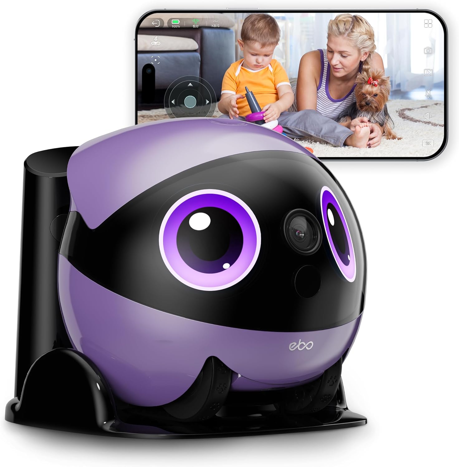 Robot cámara Enabot EBO Air 2 Plus FamilyBot - 3K móvil IA - audio bidireccional para hogar y mascotas-Soviaialoft