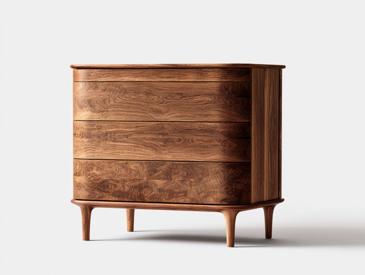 Cómodas de madera 100x45x85 cm marrón con 4 cajones diseño moderno para dormitorio-Soviaialoft