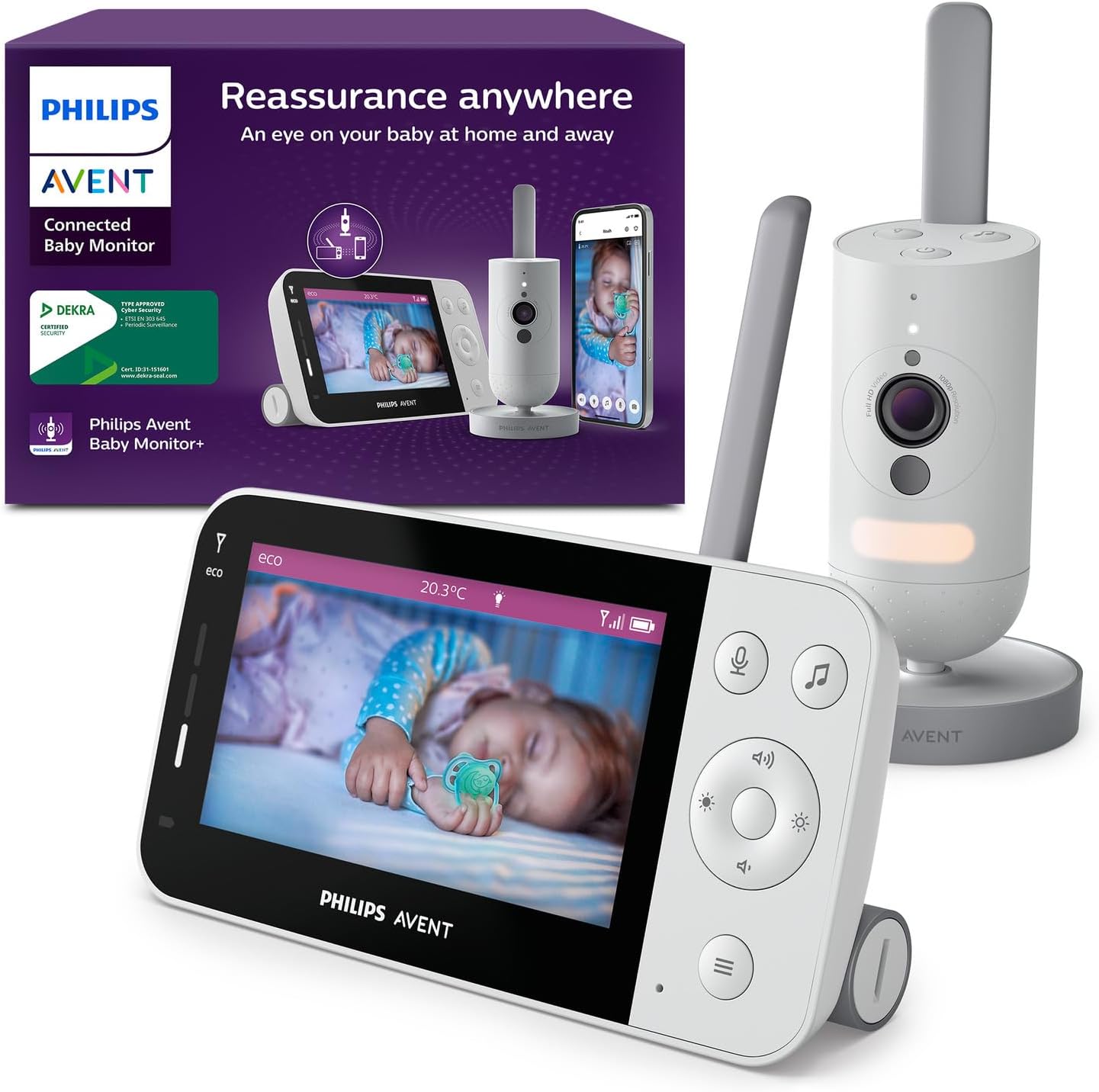 Vigilabebés Philips Avent conectado WiFi - cámara HD 1080p - infrarrojos llanto y audio bidireccional-Soviaialoft