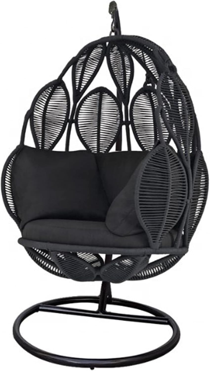 Silla Colgante de Ratán con Soporte para Jardín y Balcón - Sillón Suspendido para Interior y Exterior con Diseño de Relax-Soviaialoft