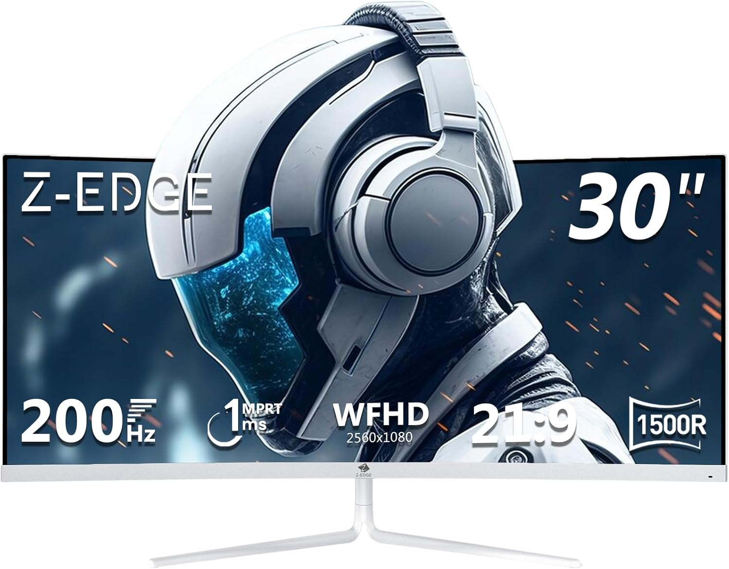Monitor gaming curvo Z Edge blanco 30 pulgadas - FHD ultra ancho 2560 x 1080 - 200Hz 1ms FreeSync RGB-Soviaialoft