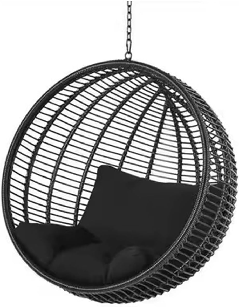 Silla colgante de ratán exterior - silla mecedora con soporte - para balcón patio interior y jardín-Soviaialoft