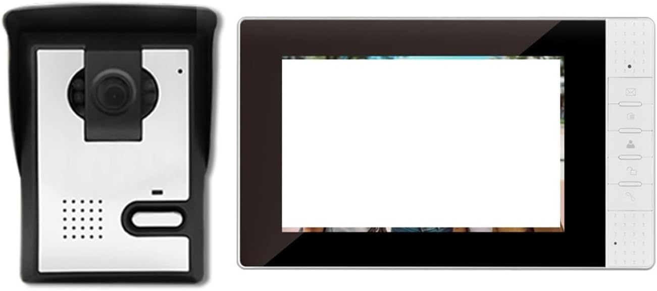 Timbre con Intercomunicador de Vídeo por Cable - Pantalla IPS de 7 Pulgadas - Sistema de Seguridad para Entradas Residenciales-Soviaialoft