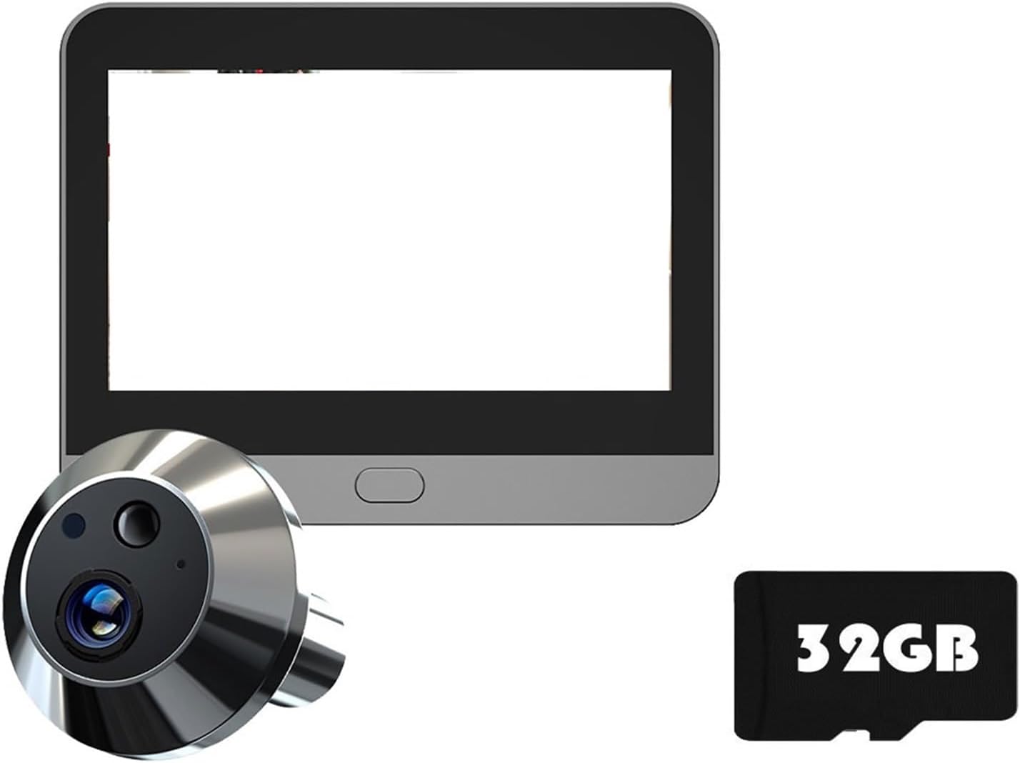 Timbre para casa OPTEPYOE - sensor de movimiento - FHD 3 MP pantalla 4,3 pulgadas Doorbell 32G Card-Soviaialoft