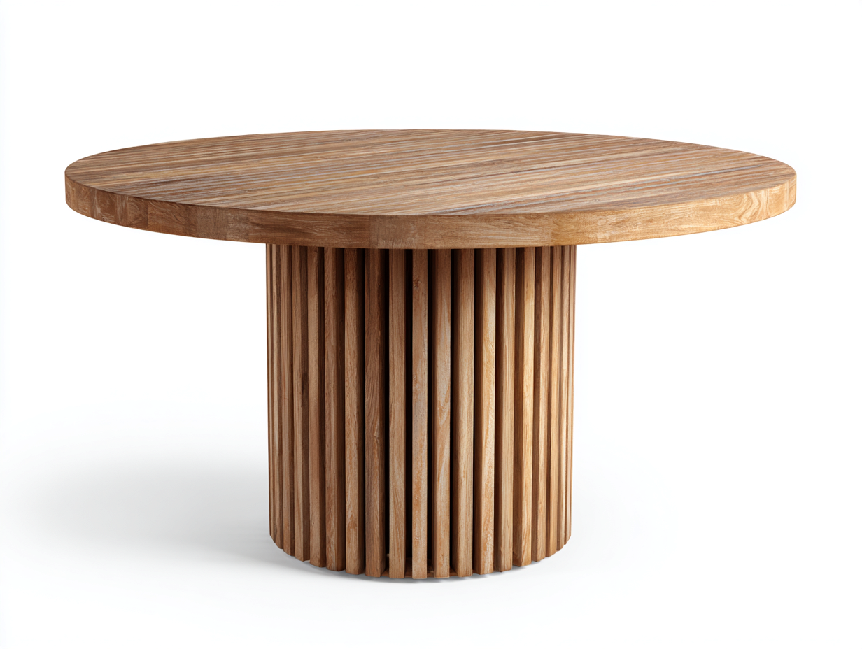 Mesa de jardín madera 120x120x75 cm - marrón - diseño moderno exterior-Soviaialoft
