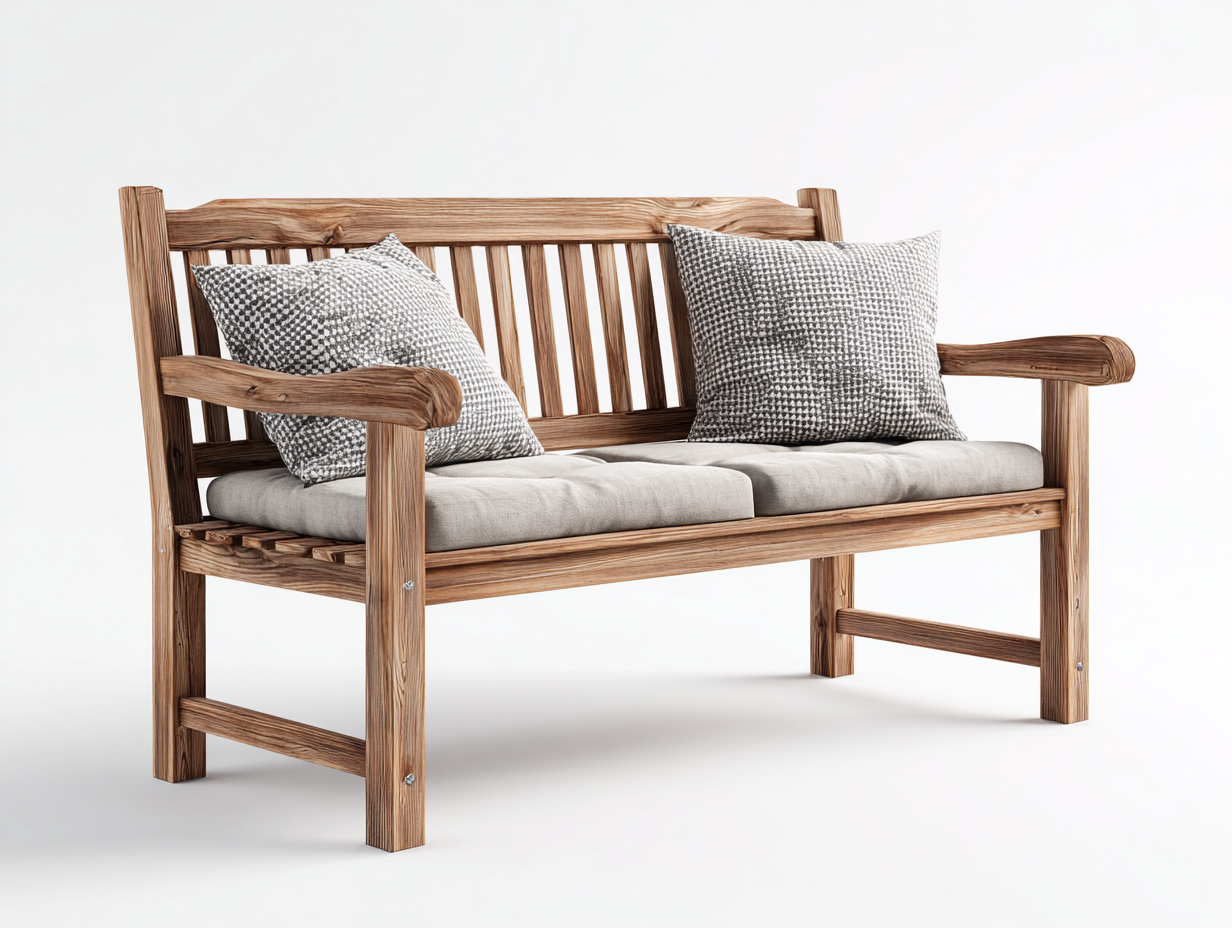 Bancos de jardín madera maciza 120x60x85 cm marrón natural con reposabrazos exterior resistente-Soviaialoft
