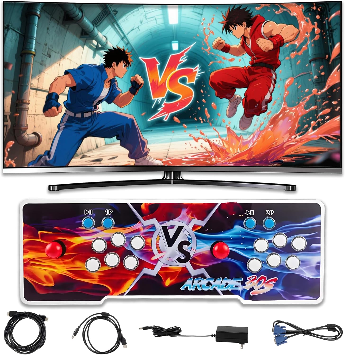 Consola retro 10000 juegos 3D WiFi en 1 - pantalla HD 1280 x 720 - Plug Play y soporte 4 jugadores-Soviaialoft