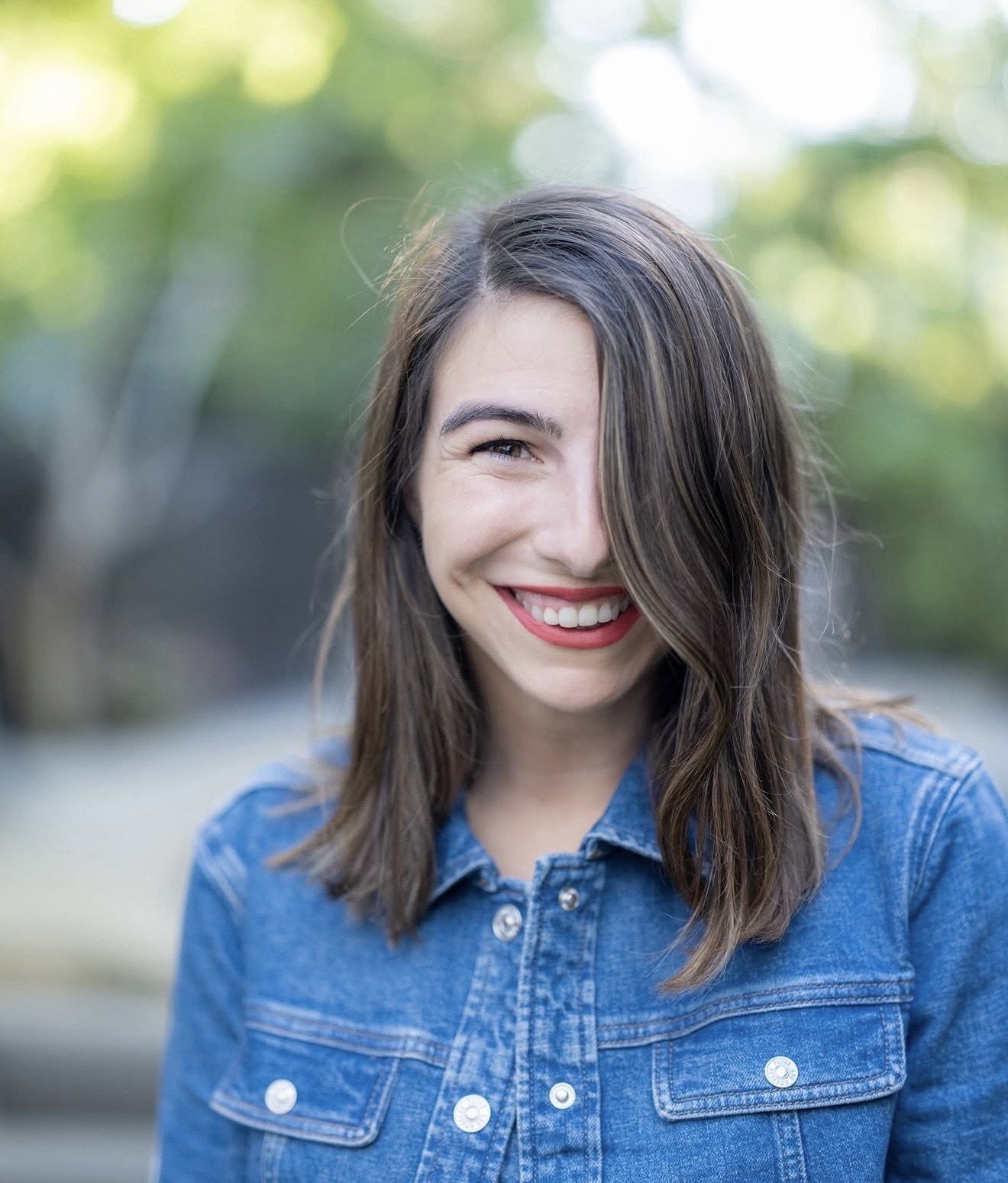 Portrait of a woman in a denim jacket