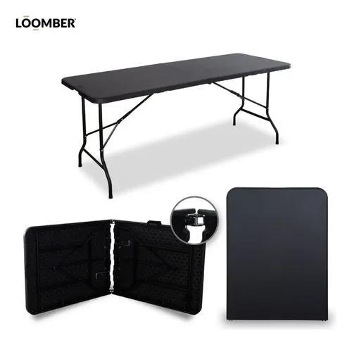 Set de 2 Mesas Plegables Negras 180 cm Portátiles