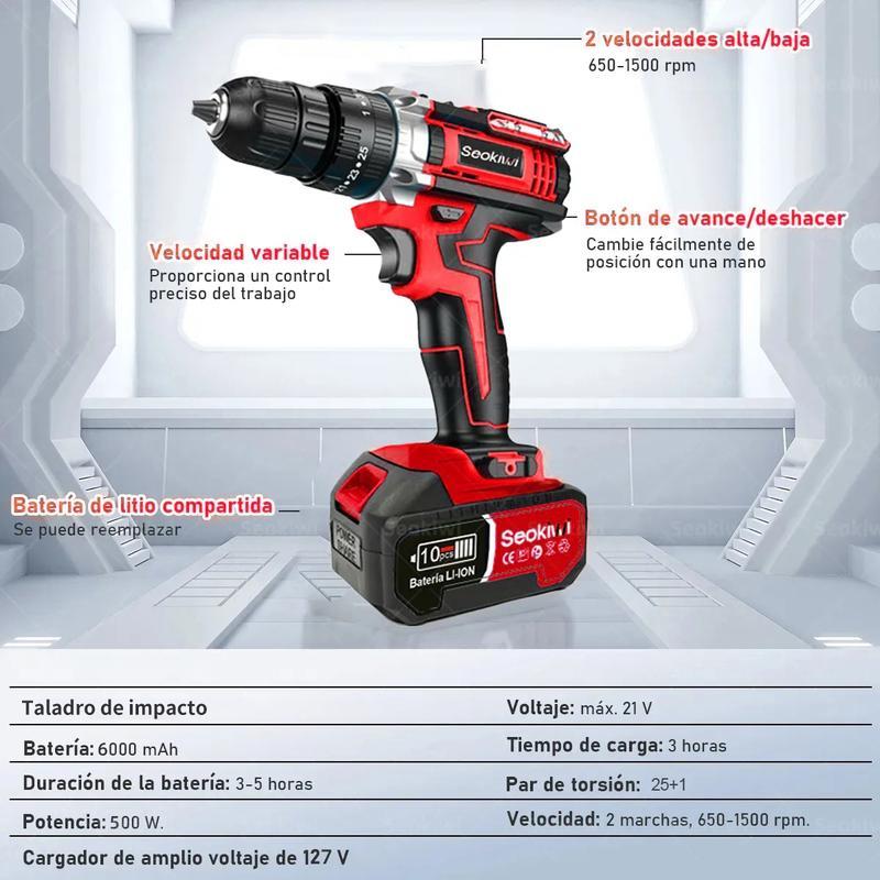 Juego de 4 piezas de taladro percutor rotatorio, amoladora angular, taladro eléctrico y llave inglesa, juego de herramientas, regalo para hombres