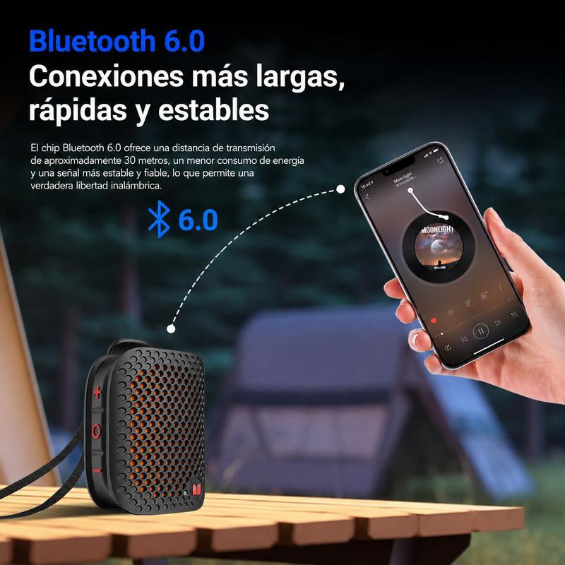 MONSTER altavoz Bluetooth portátil magnético, sonido estéreo HiFi con graves potentes, Bluetooth 6.0, emparejamiento estéreo TWS, resistente al agua IPX7, mini altavoz inalámbrico con batería de larga duración para viajes, camping, exteriores y fiestas – 
