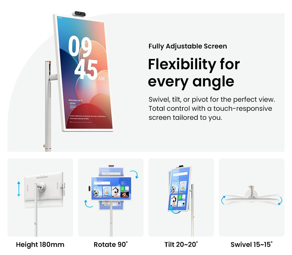 2026 Apolosign New 15000mAh Built in Battery Upgrade, Gen 2 Portable 32" 4K UHD Smart TV Tablet, Android 16, Touchscreen Display, 16GB RAM + 256GB Storage, WiFi 6, Voice Remote, Google Play, 6H Wireless Viewing