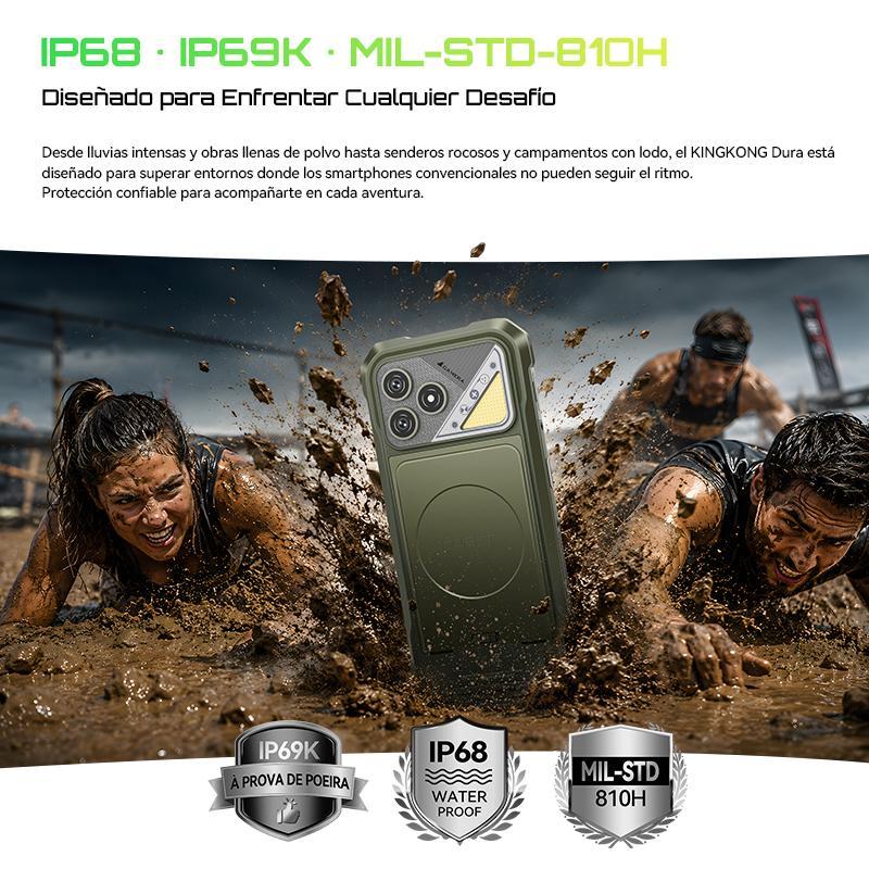Cubot Kingkong Dura Robusto Dual Sim 128/256 Gb Negro 8/12 Gb Ram (ampliable Hasta 20 Gb) 2 Baterías Extraíbles de 5000 mAh + Cargador de Baterías Android 16  A