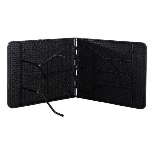 Set de 2 Mesas Plegables Negras 180 cm Portátiles