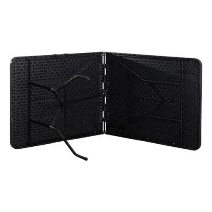 Set de 2 Mesas Plegables Negras 180 cm Portátiles
