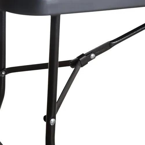 Set de 2 Mesas Plegables Negras 180 cm Portátiles