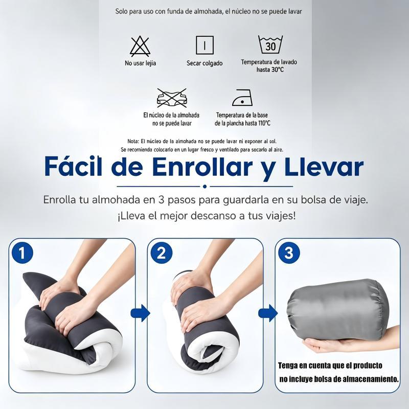 2piezas Almohada cervical de mariposa, espuma viscoelástica con doble altura , tela transpirable agradable al tacto, soporte ergonómico para el cuello para aliviar el sueño, gris y blanco