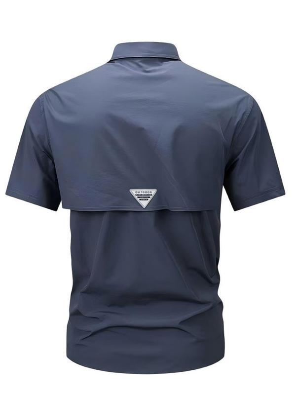 （Juego de 3 piezas）Camisa de trabajo para hombre de verano de manga corta y secado rápido, táctica para exteriores con múltiples bolsillos, transpirable con protección solar y diseño de malla en la espalda