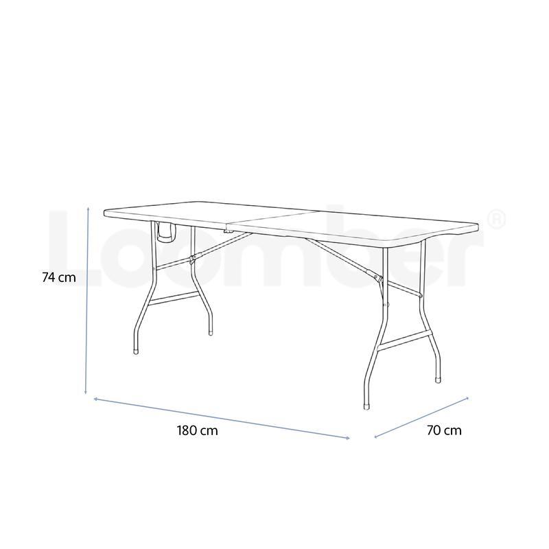 Envio Gratis Mesa Plegable de Plástico Resistente Color Blanca 180 centimetros Loomber