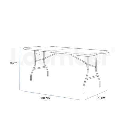 Envio Gratis Mesa Plegable de Plástico Resistente Color Blanca 180 centimetros Loomber