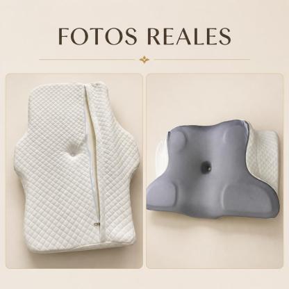 2piezas Almohada cervical de mariposa, espuma viscoelástica con doble altura , tela transpirable agradable al tacto, soporte ergonómico para el cuello para aliviar el sueño, gris y blanco
