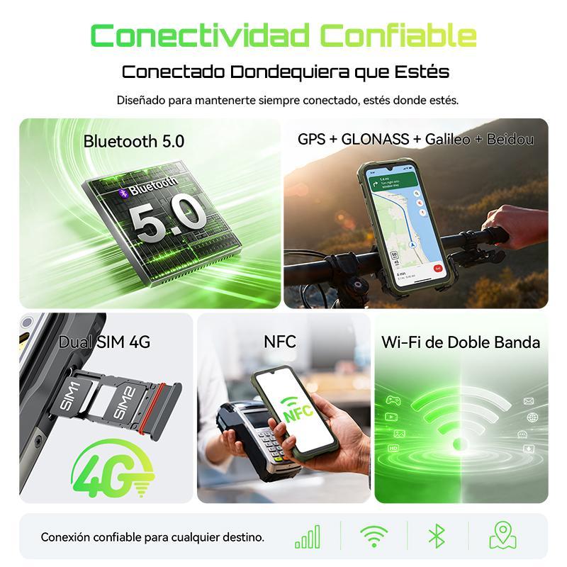 Cubot Kingkong Dura Robusto Dual Sim 128/256 Gb Negro 8/12 Gb Ram (ampliable Hasta 20 Gb) 2 Baterías Extraíbles de 5000 mAh + Cargador de Baterías Android 16  A