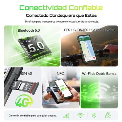 Cubot Kingkong Dura Robusto Dual Sim 128/256 Gb Negro 8/12 Gb Ram (ampliable Hasta 20 Gb) 2 Baterías Extraíbles de 5000 mAh + Cargador de Baterías Android 16  A