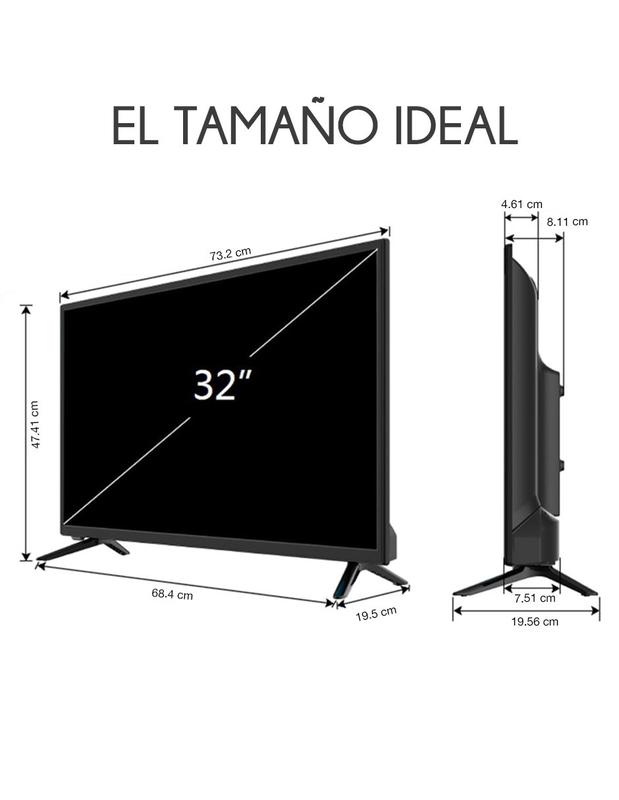 Televisión Smart TV 32” Android 14 HD | WiFi Apps Netflix YouTube | HDMI USB | Screen Mirroring | TV LED