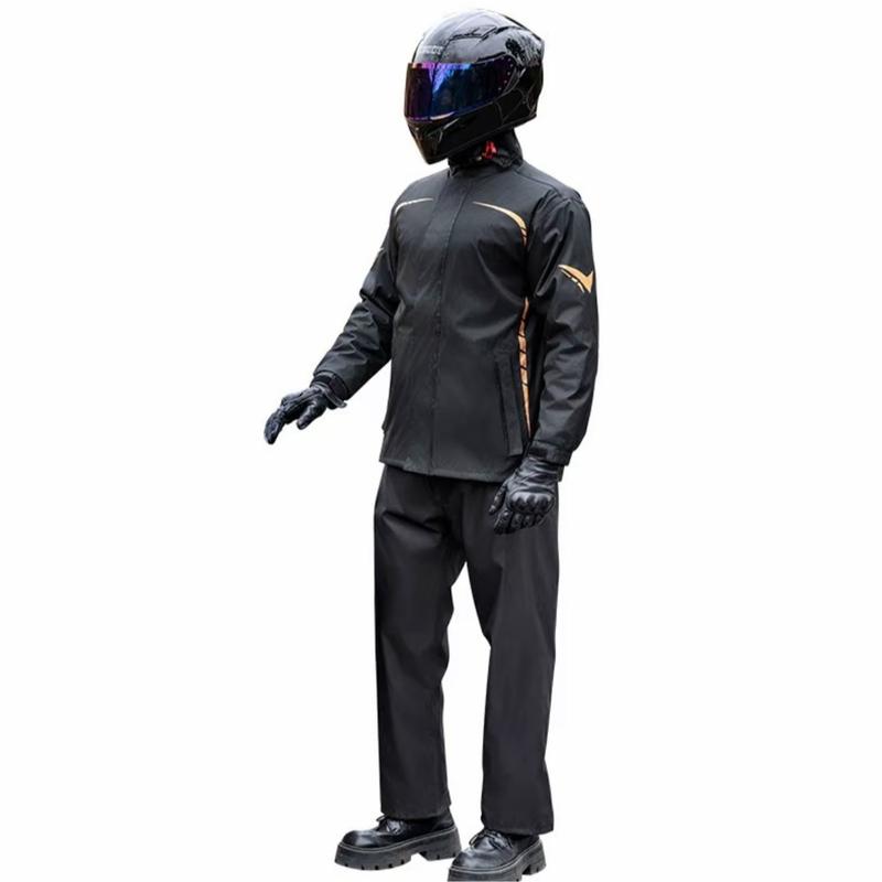 Traje de lluvia impermeable para moto, resistente y reflectante, ideal para protección total contra la lluvia intensa, diseño cómodo, portátil y ligero con capucha desmontable, perfecto para motociclistas, ciclistas y actividades al aire libre, mejora tu 