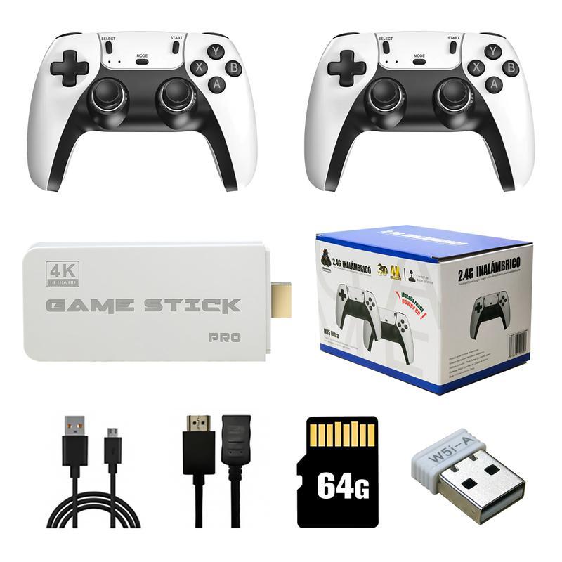 Consola de Videojuegos Retro M15 4K HDMI Stick - 64GB con 20,000+ Juegos Clasicos y 2 Controles Inalámbricos 2.4G, Plug and Play para TV