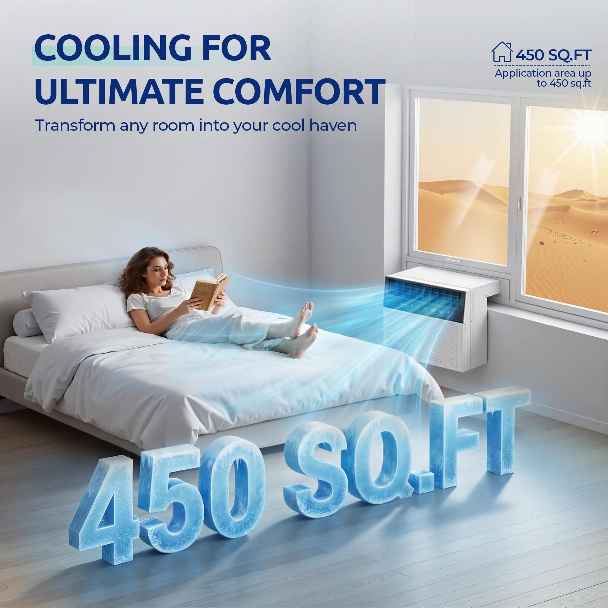 ☀️ Adiós al calor Midea 12.000 BTU Inversor inteligente en forma de U - Aire acondicionado de ventana - Enfría 550 pies cuadrados, ultra silencioso con funcionamiento de ventana abierta - Compatible con Alexa/Google
