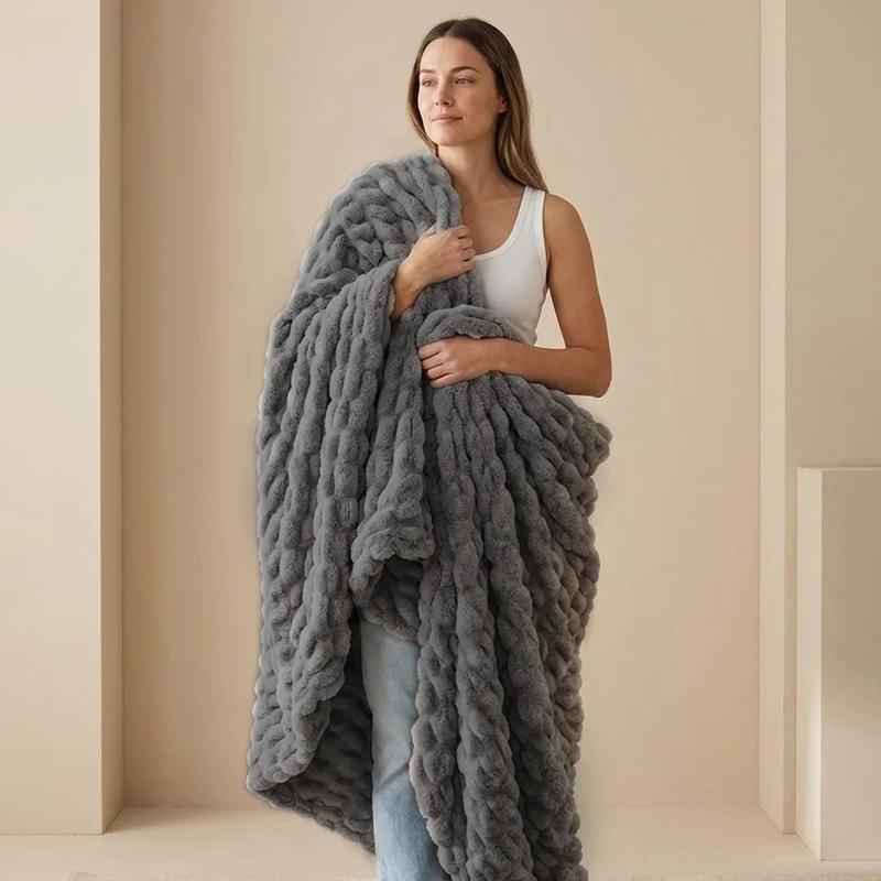 Manta Bubble Hug Blanket Textura Tridimensional y Fibras Ultrasuaves para Un Confort Único y Diseño Moderno